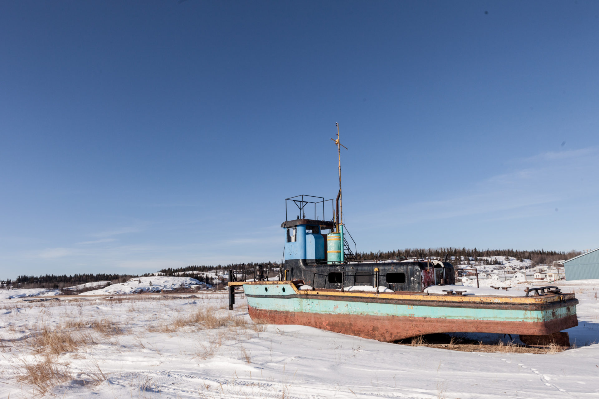 Lake Athabasca fishing boat oilsands Fort Chipewyan