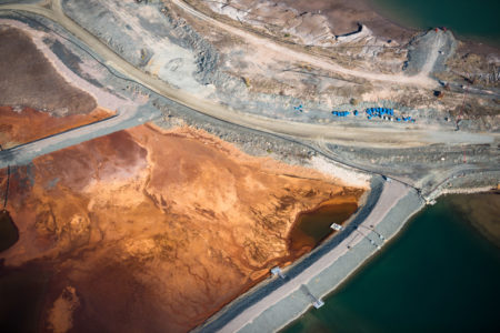 Roads and tailings at Giant mine in Yellowknife, NWT