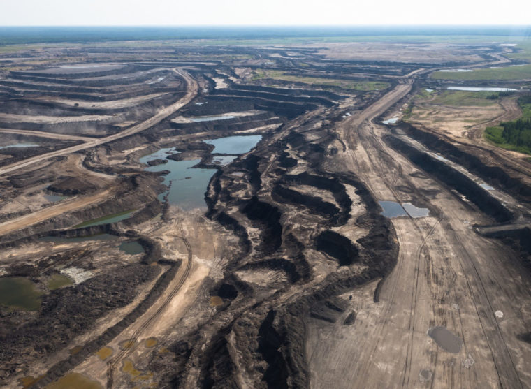 Open-pit mining in the Alberta oilsands