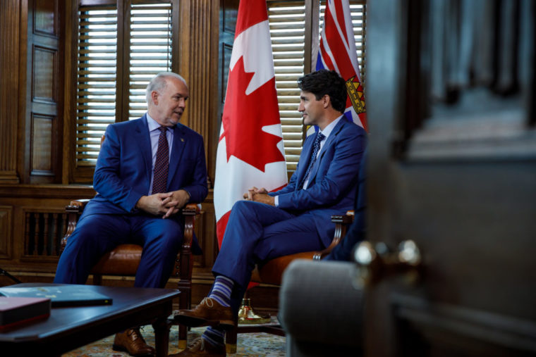 B.C. Premier John Horgan and Prime Minister Justin Trudeau