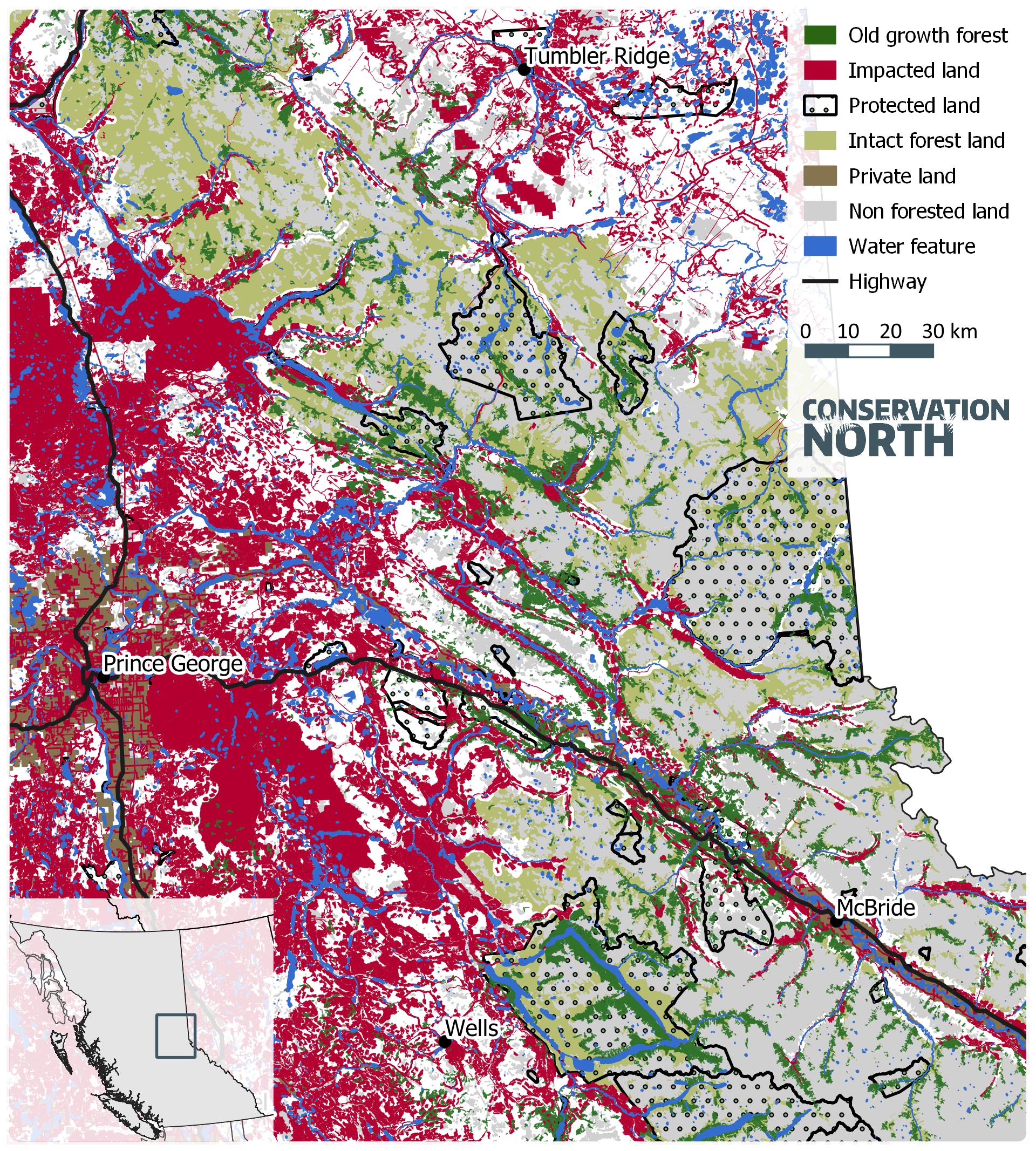 Conservation North Map of Old Growth Logging