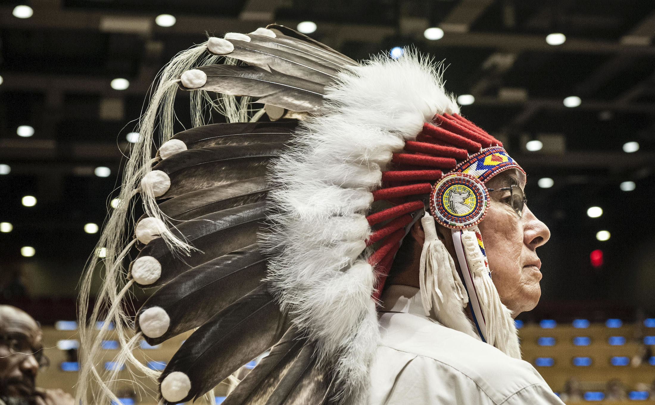 Grand Chief Wilton Littlechild (centre), a Cree Chief from Canada UNDRIP