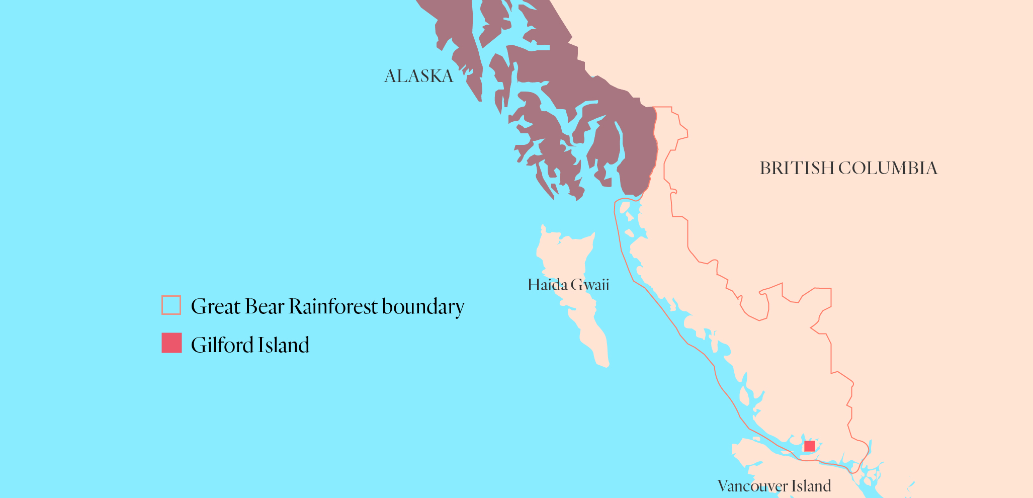 Great Bear Rainforest Map Gilford Island