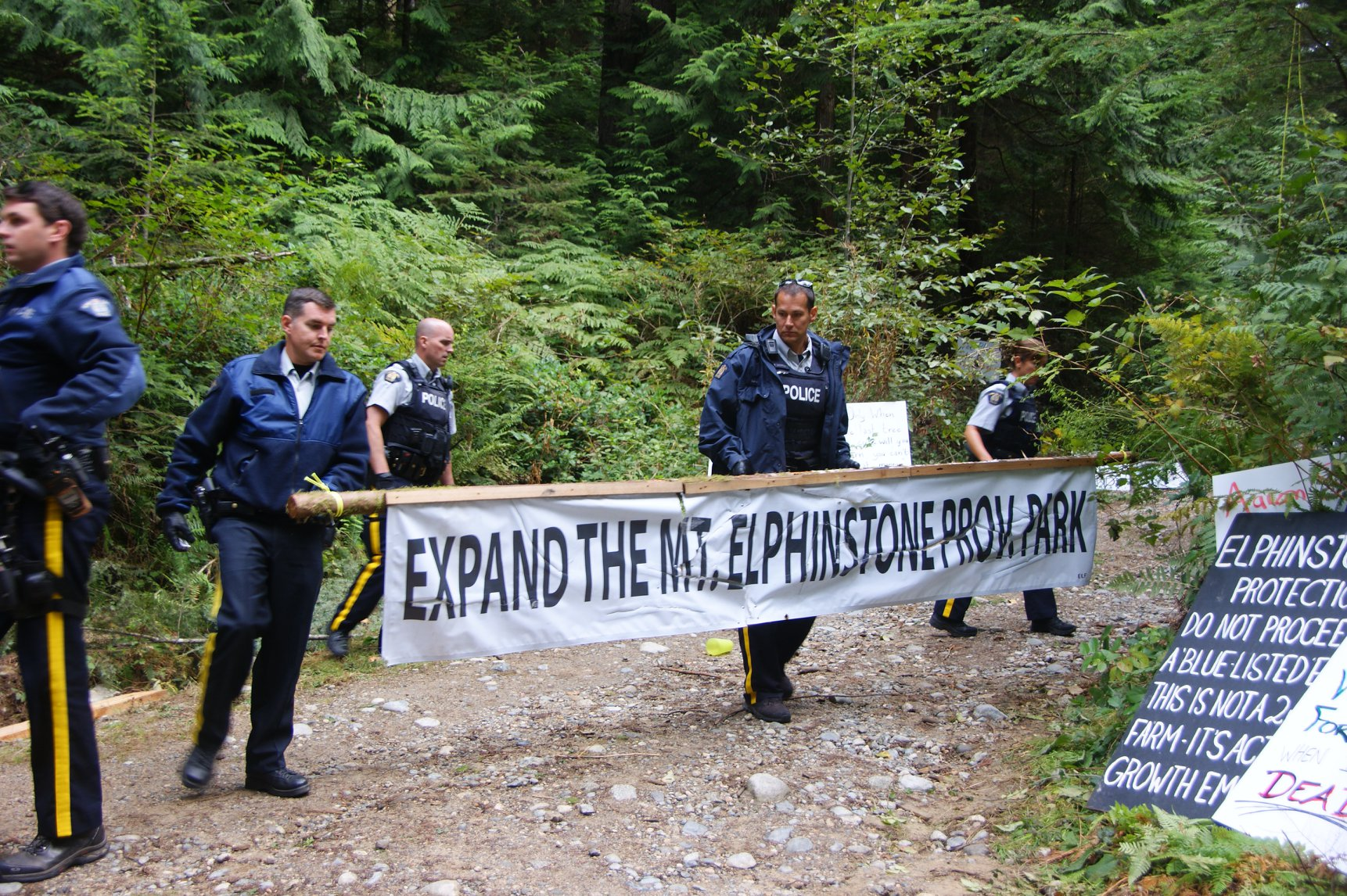 Elphinstone protest arrests RCMP Logging