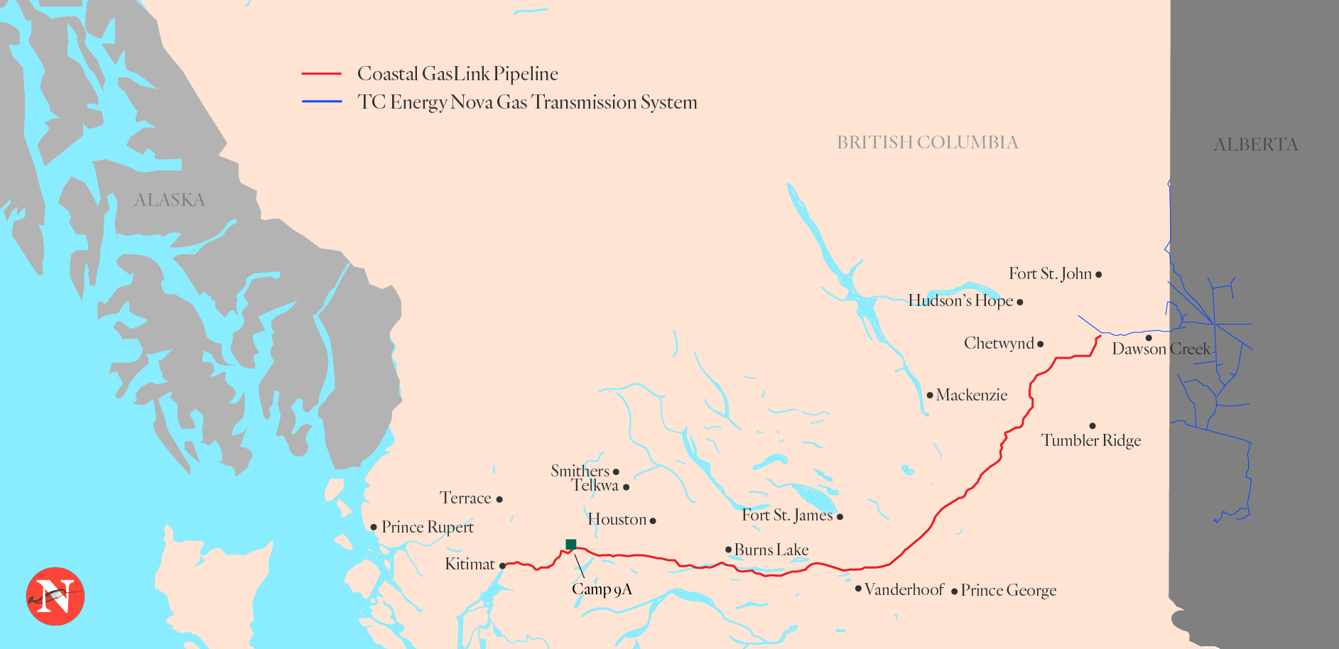 Coastal GasLink Pipeline Map