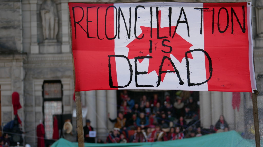 Reconciliation is dead sign BC Legislature Wet'suwet'en solidarity action
