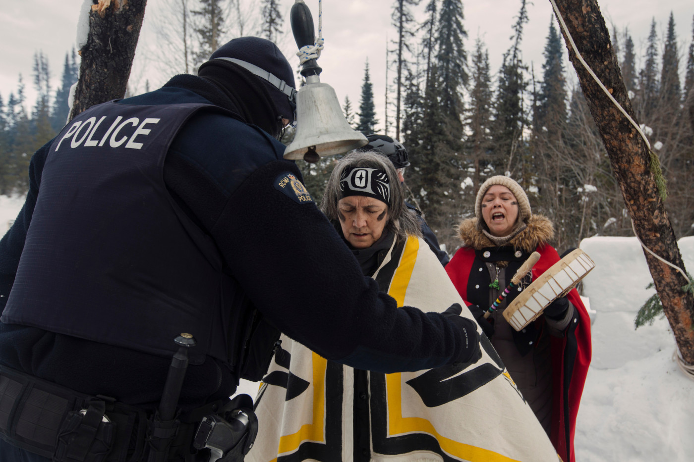 RCMP exclusion zone called 'unlawful' as police arrest matriarchs at Unist'ot'en healing camp | The Narwhal
