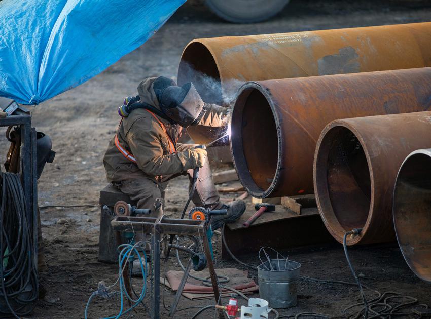 Worker pile extension Site C