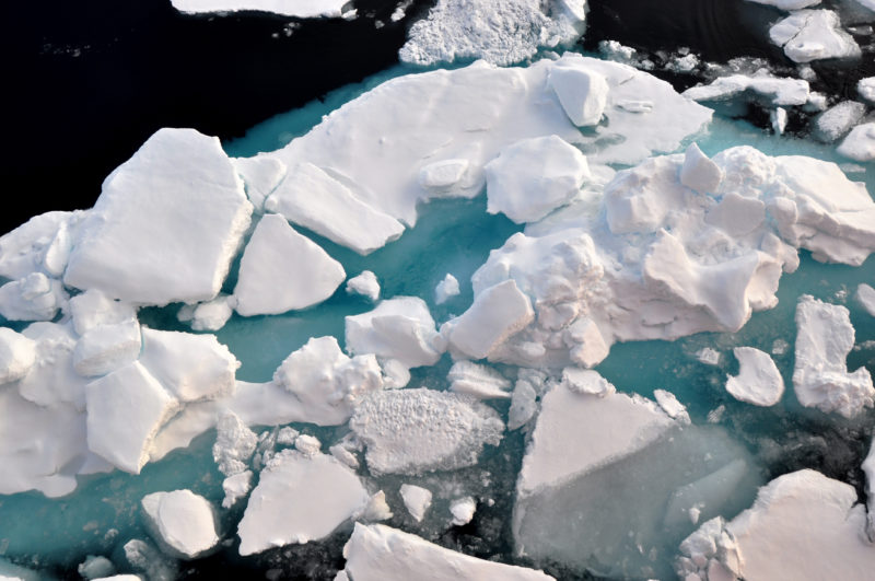 Arctic Ocean ice floe acidification