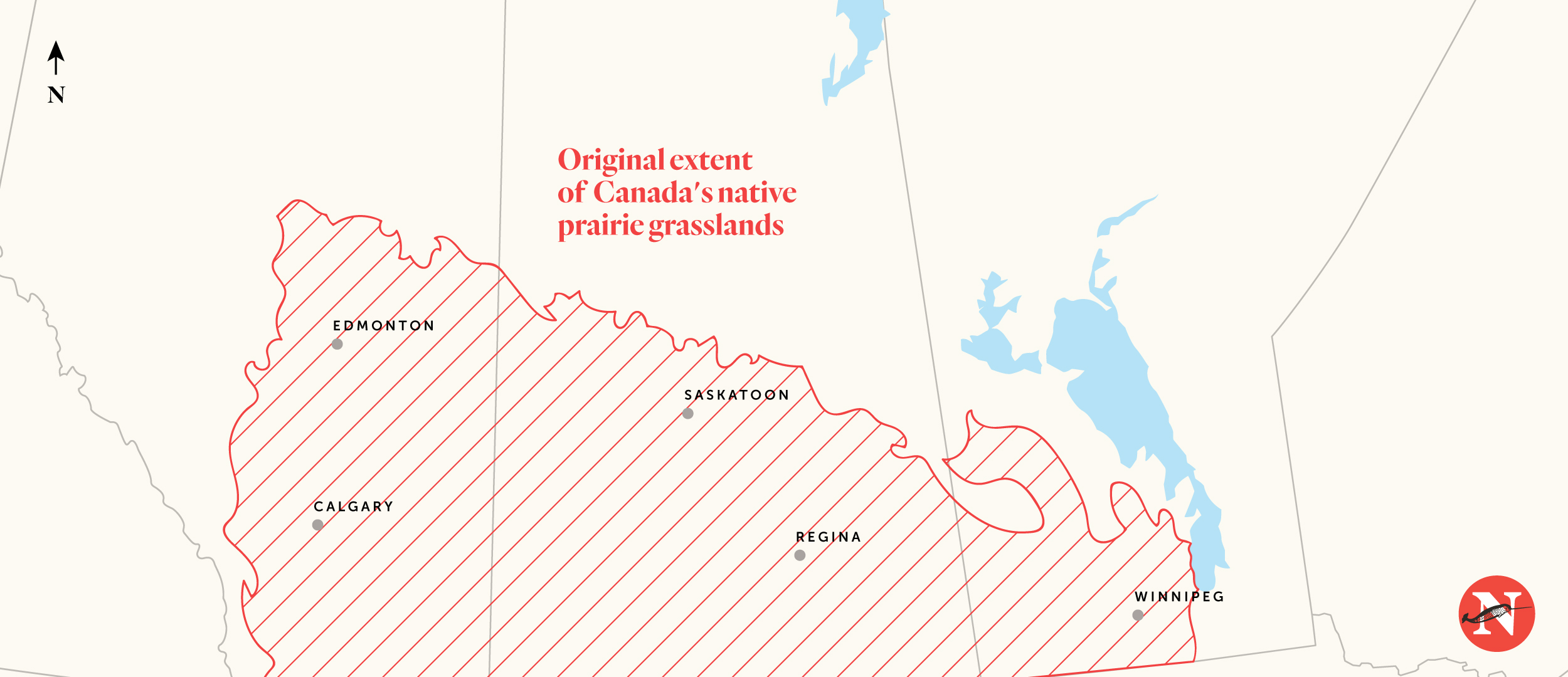Canada native prairie grasslands map