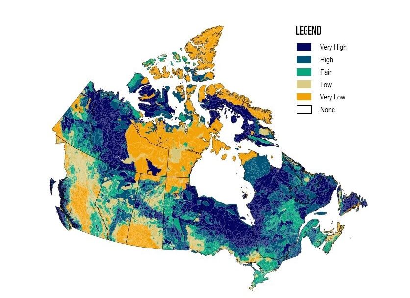 Soil carbon map of Canada WWF-Canada