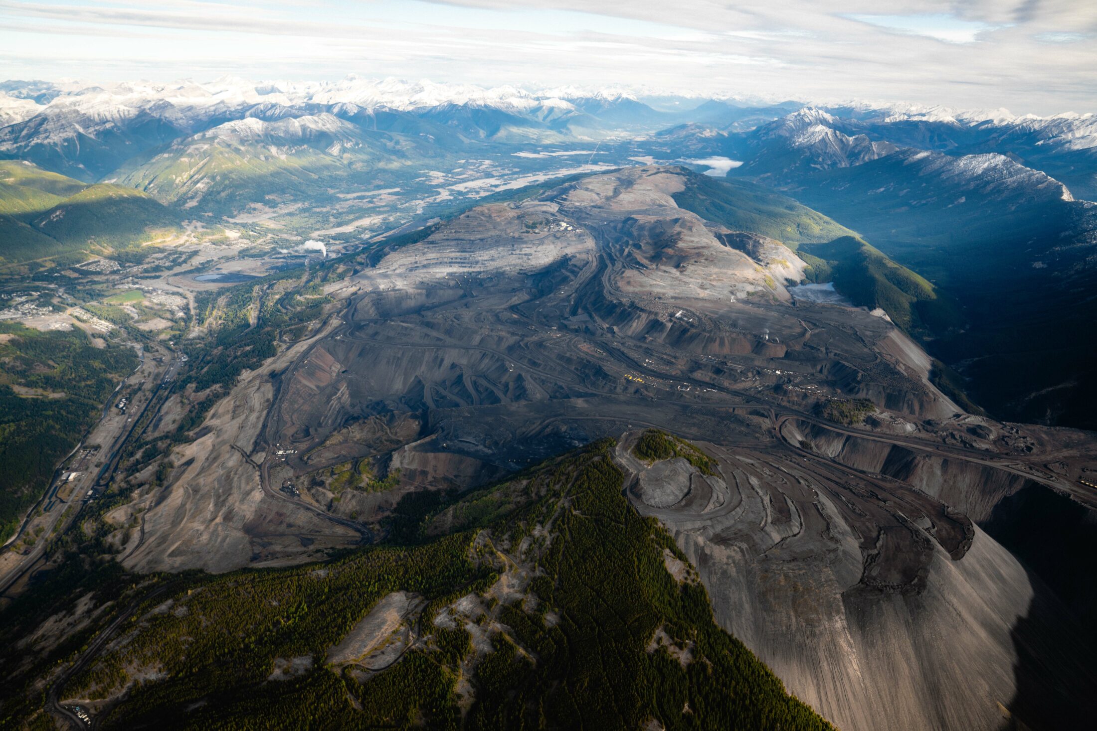 aerial view of mining operations in B.C.'s Elk Valley