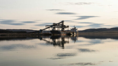 a mine seen across water