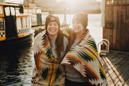 Our co-founders wearing Narwhal toques