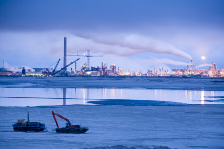 syncrude plant in winter