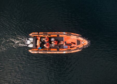 bird's eye view of boat