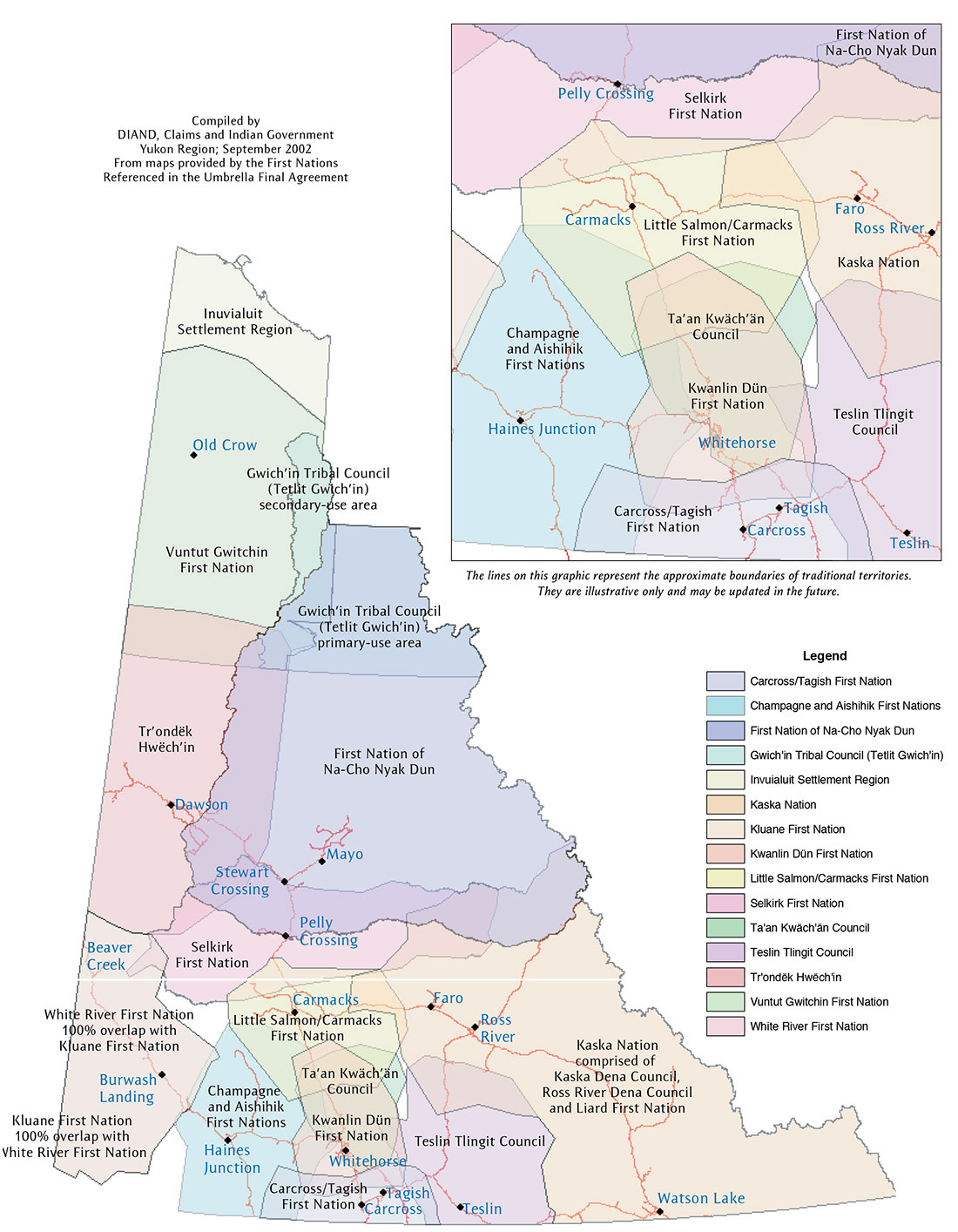 map of Yukon First Nations traditional territory