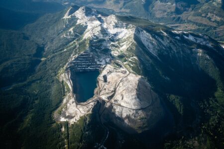 aerial view of mine in southwestern Alberta