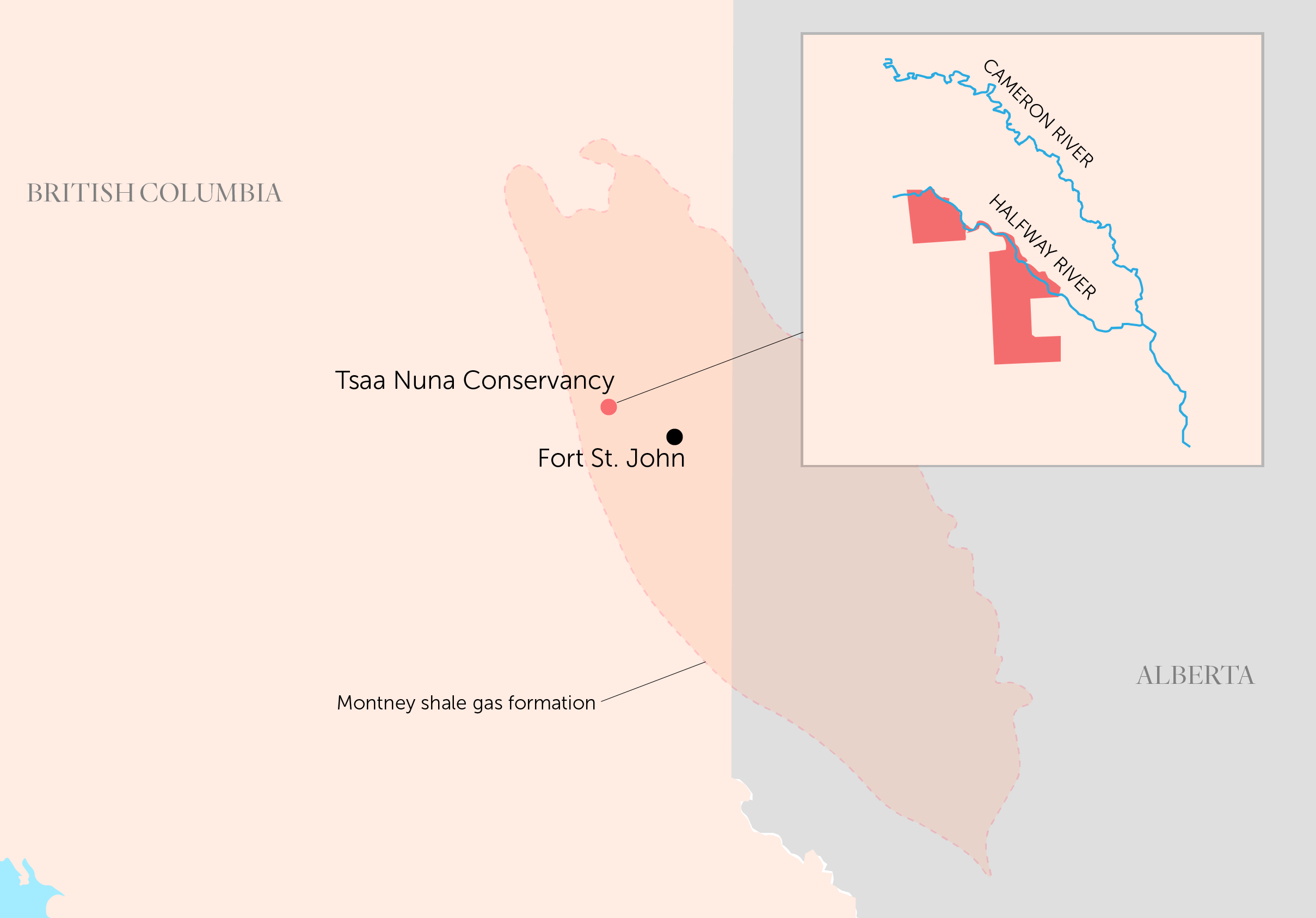 map of B.C. showing Tsaa Nuna Conservancy
