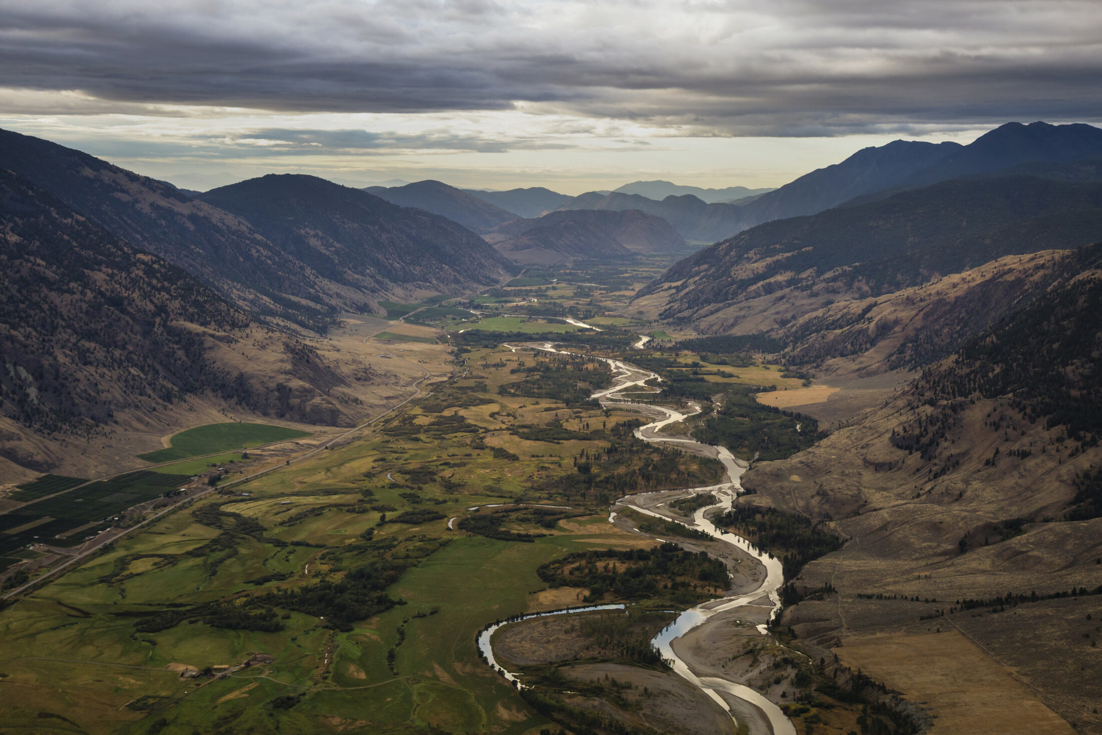 Similkameen River in the Valley Looking from Keremeos Near Osoyoos BC Canada