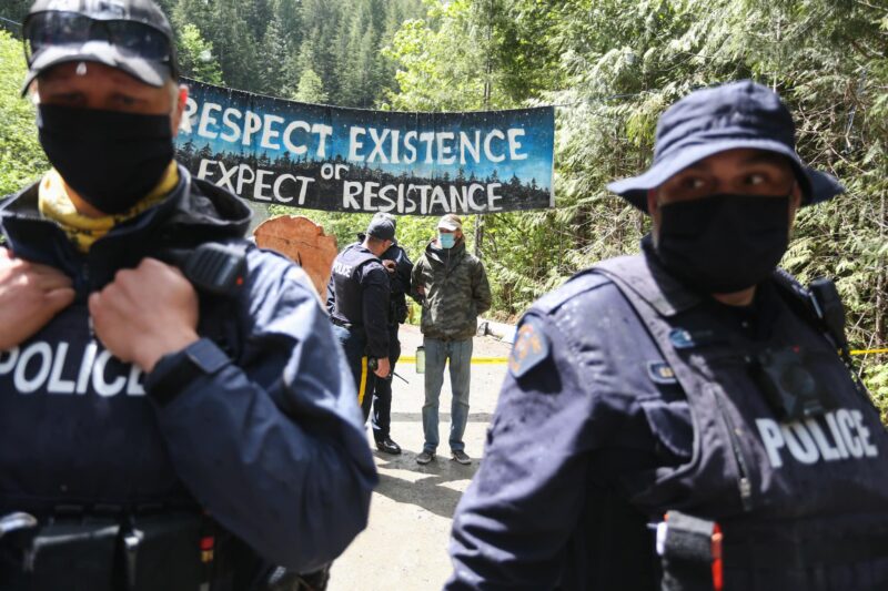 Fairy Creek blockade: protester seeking to protect old-growth forest in B.C. is arrested in Caycuse River valley on Vancouver Island