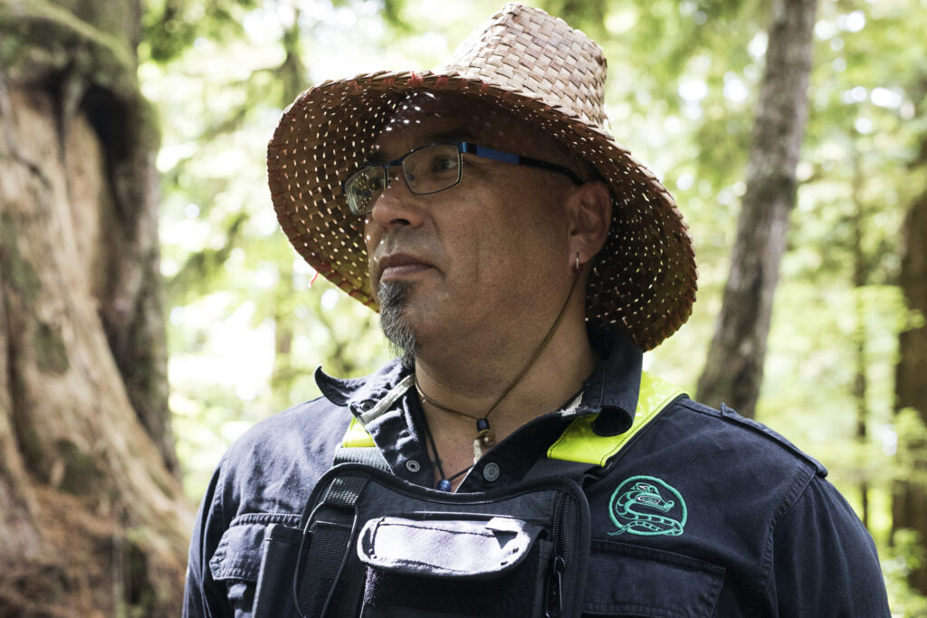 Saya Masso poses for a portrait along the Big Tree Trail 