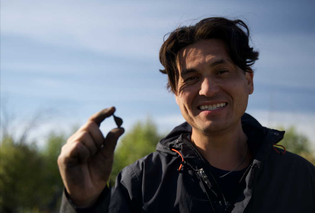 Matt Munson by Mbehcho (Bistcho) Lake in northern Alberta.