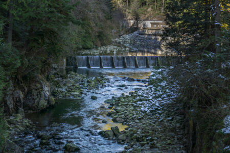 outdoor salmon hatchery stream