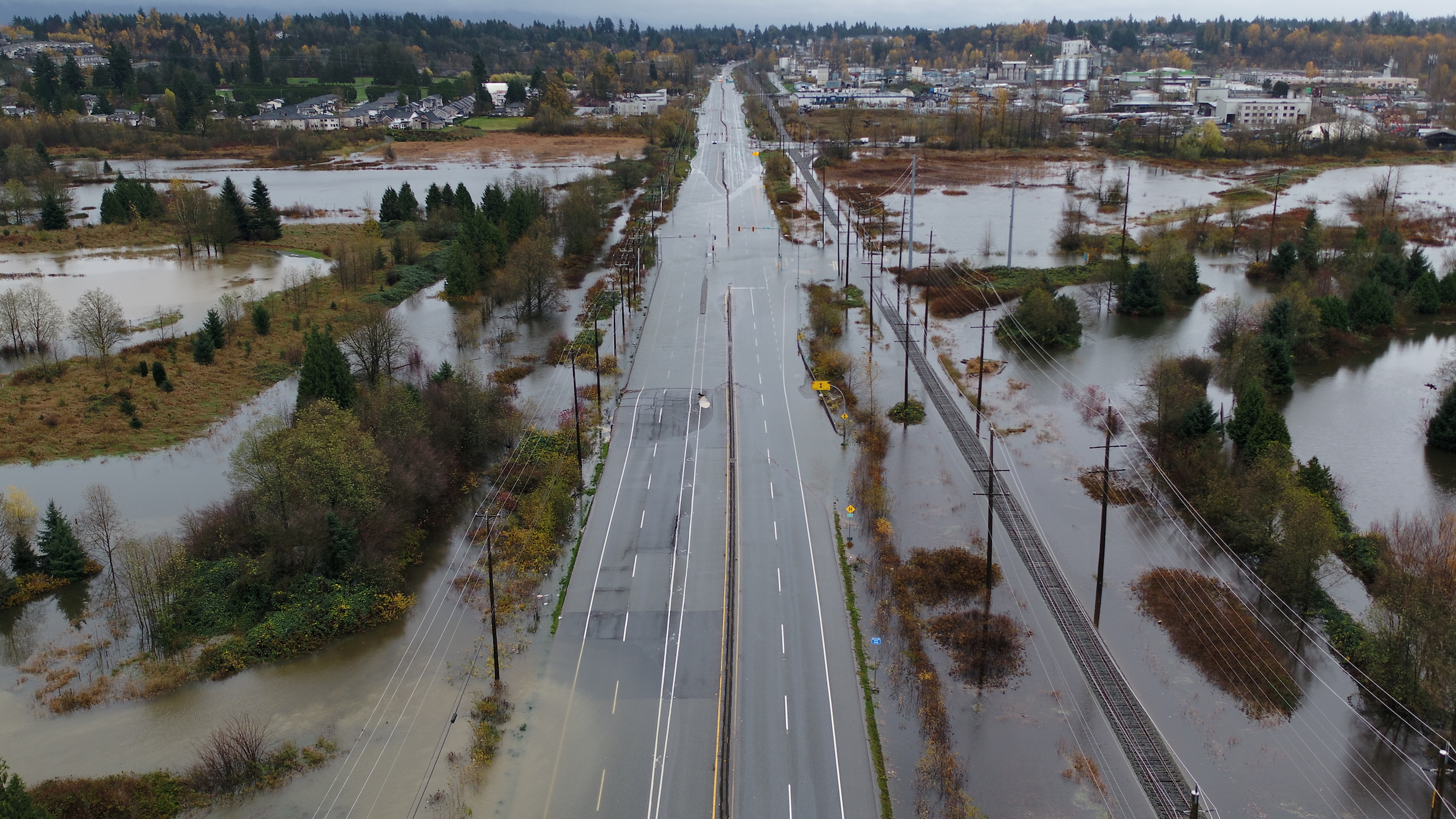 B.C. flooding: view of Highway 11, known as Abbotsford-Mission Highway
