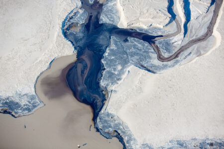 An aerial view of the Alberta oilsands