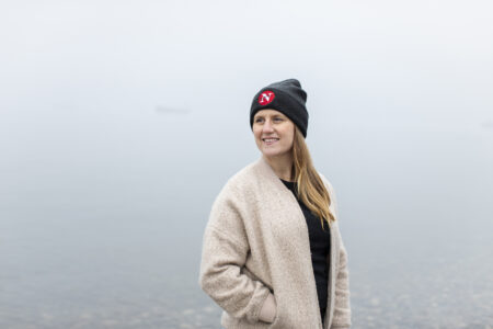 Lindsay Sample, pictured here on xʷməθkʷəy̓əm (Musqueam) territory. Photo for The Narwhal by Alia Youssef