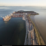 An aerial view of the Port of Vancouver's Roberts Bank terminal