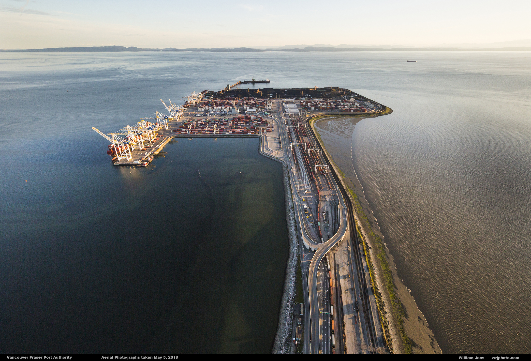 An aerial view of the Port of Vancouver's Roberts Bank terminal
