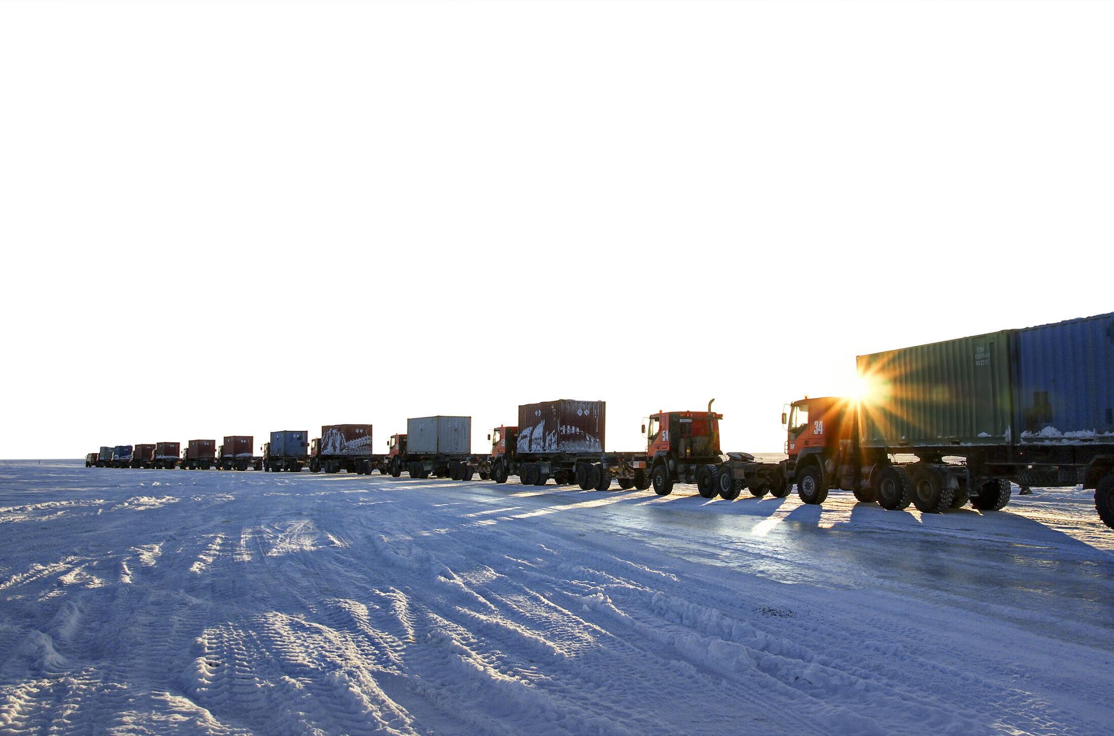 Trucks near the Kinross Kupol mine in Russia.
