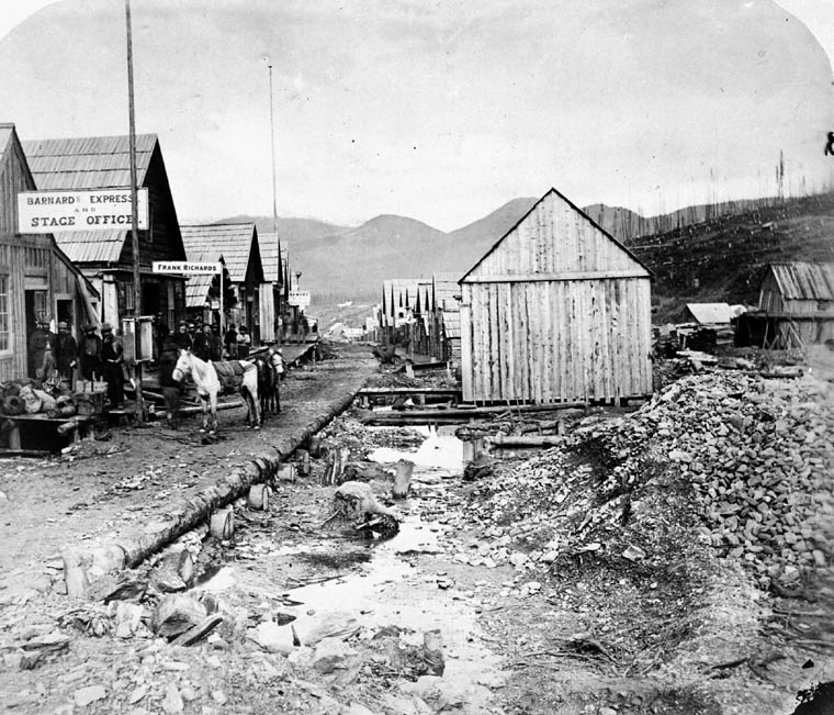 Archival images of the streets of Barkerville, B.C.