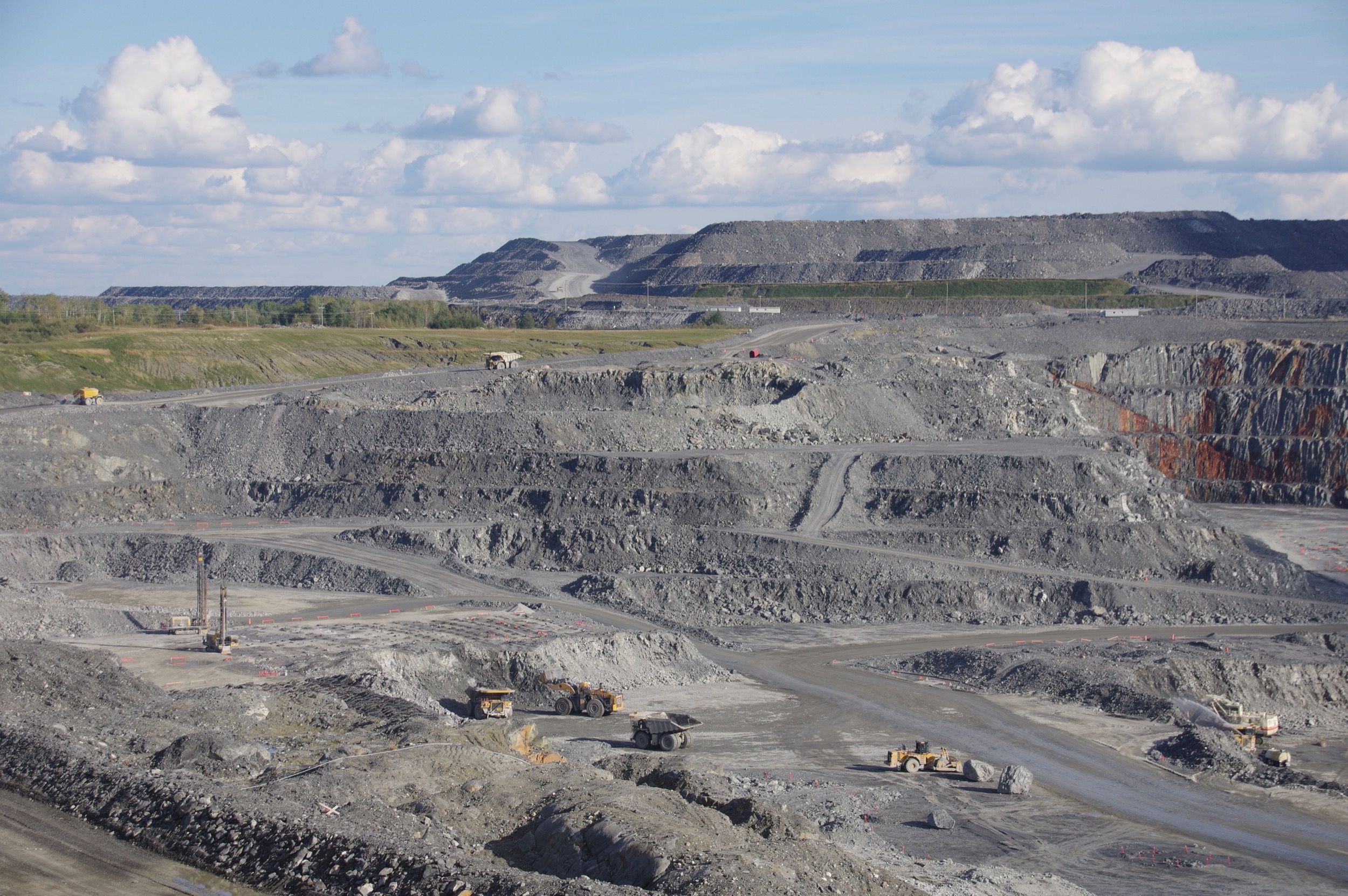 Trucks and equipment in the open-pit gold mine in Malartic, Que.