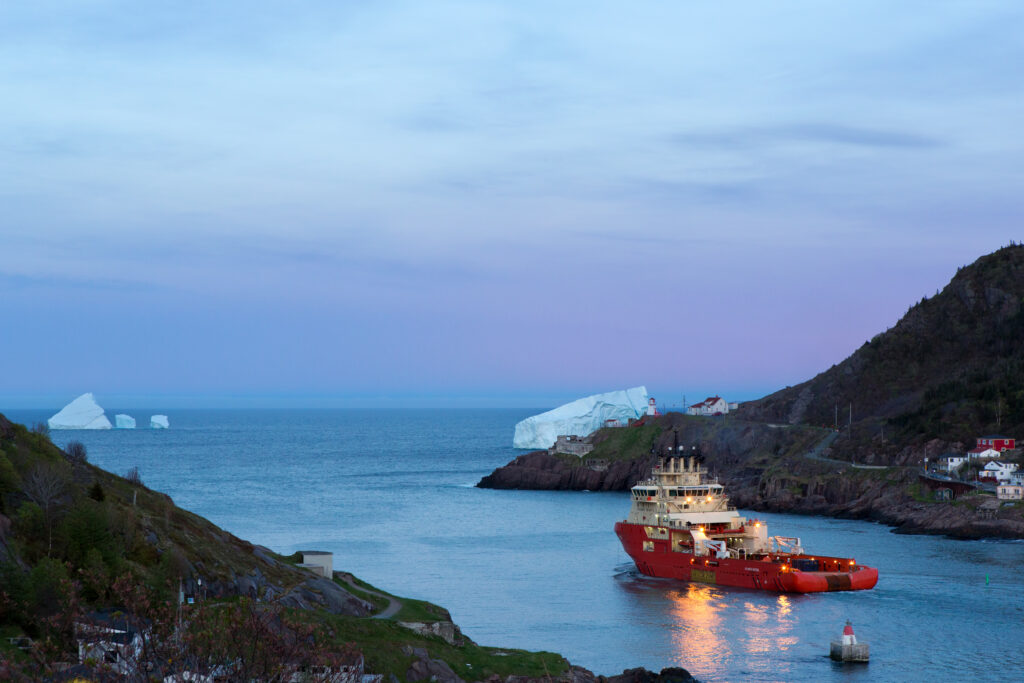 Offshore supply vessel leaves St. John's harbour; Bay du Nord