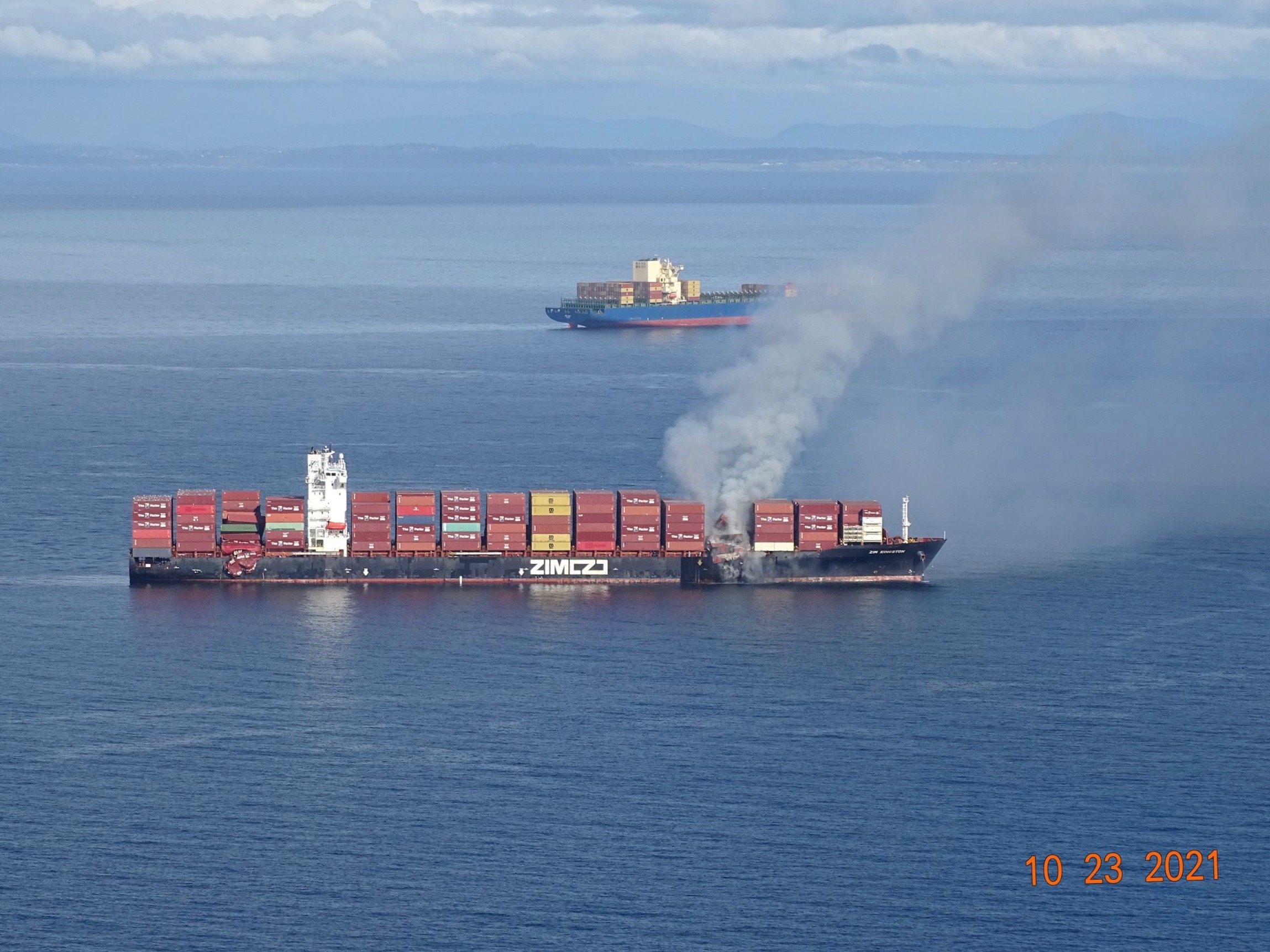 Zim Kingston cargo ship fire; B.C.