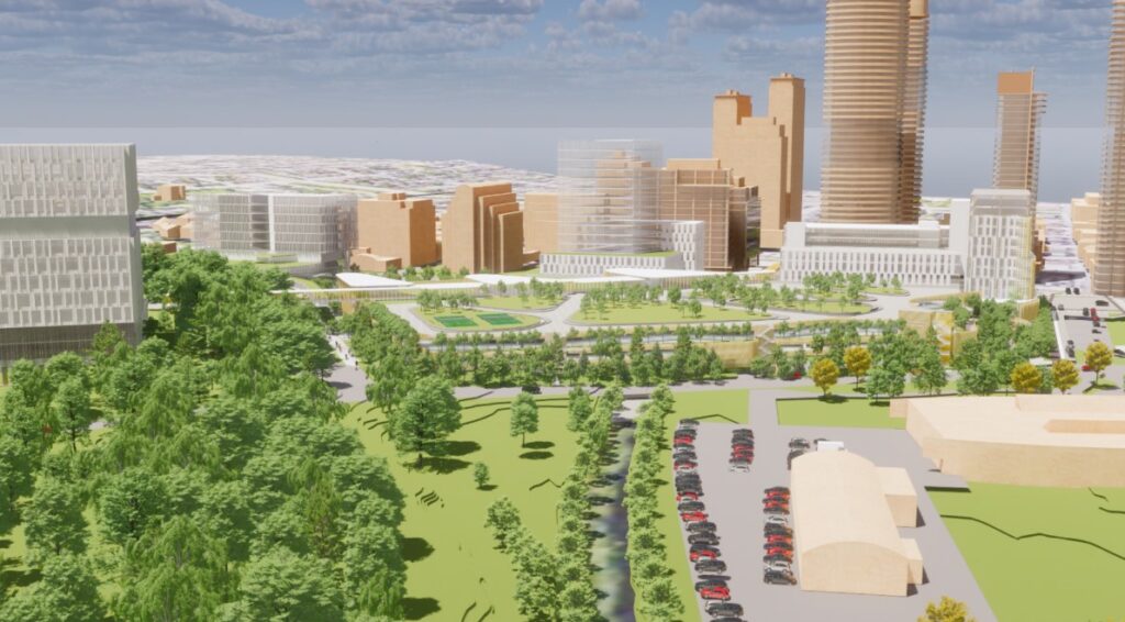 A rendering of the area around the new Ottawa Hospital Civic campus