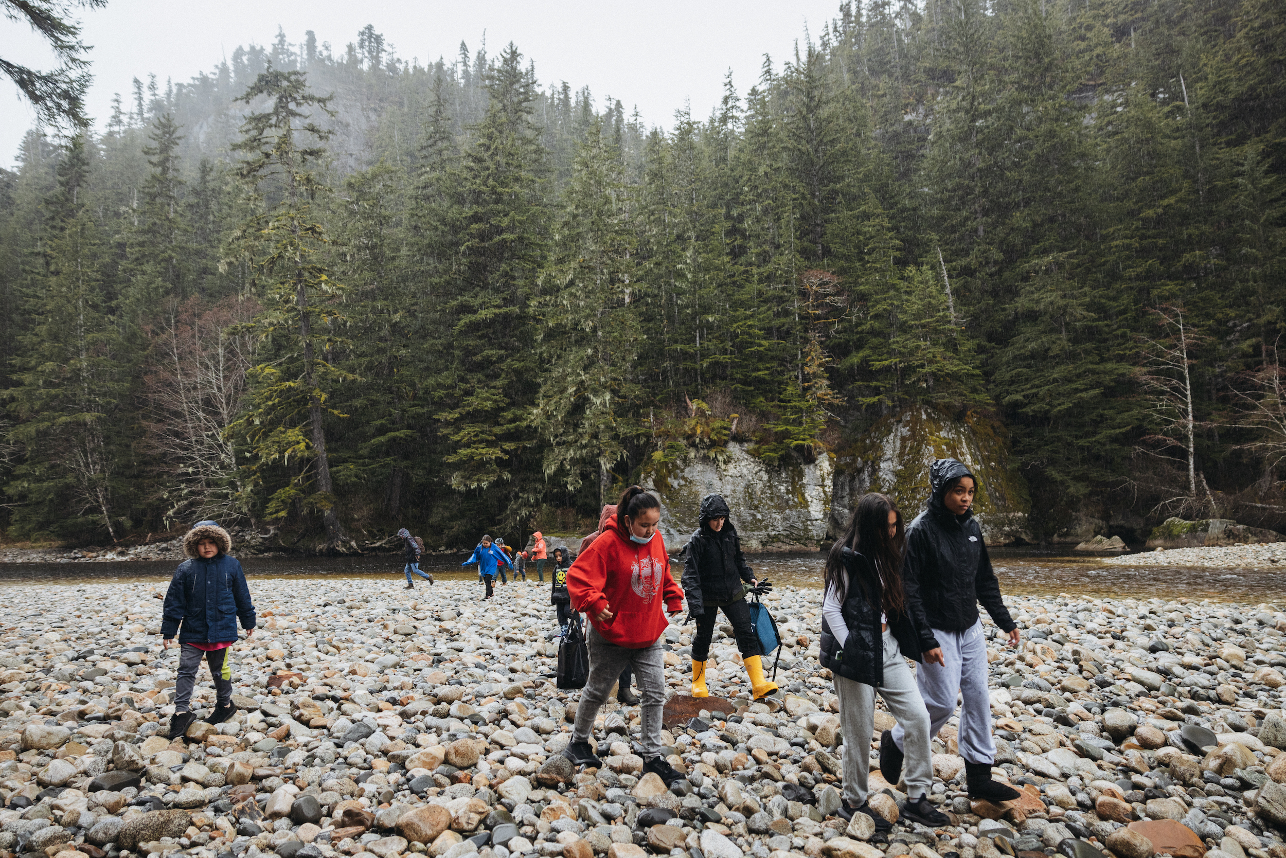 Nisga'a youth gather water samples