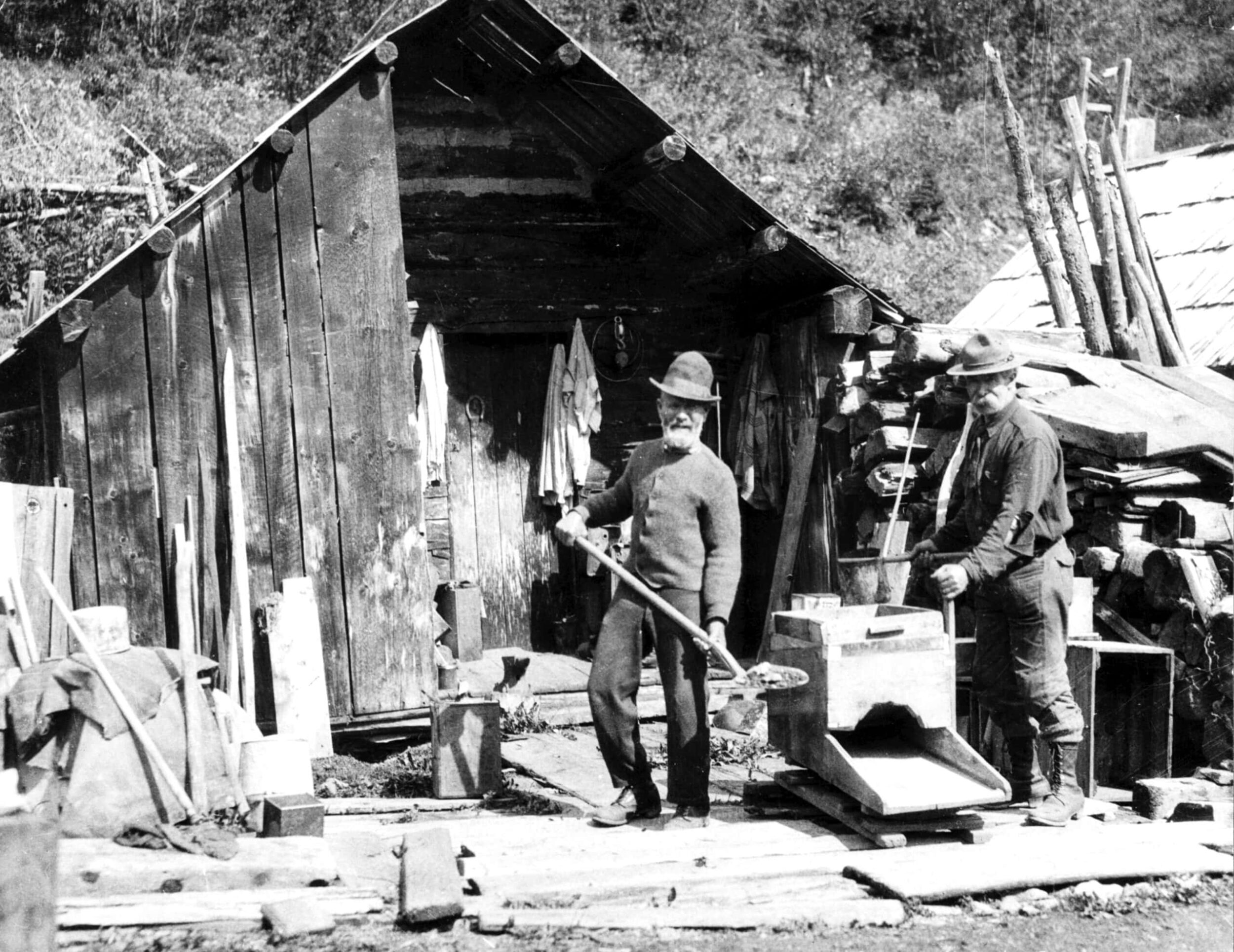 Prospectors in Barkerville B.C. during the 1890s. Image courtesy of the BC Archives, B-06314