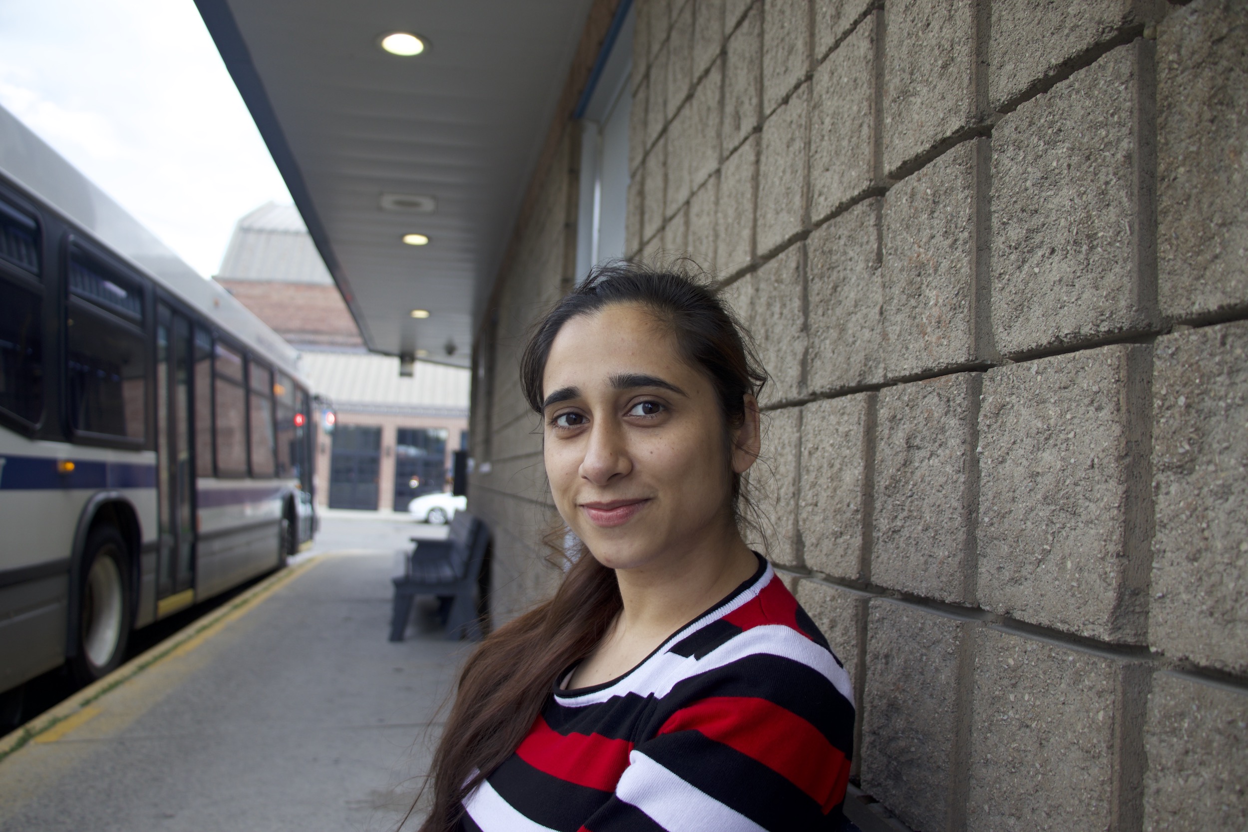 Sona Sethi at the Brantford Bus Terminal
