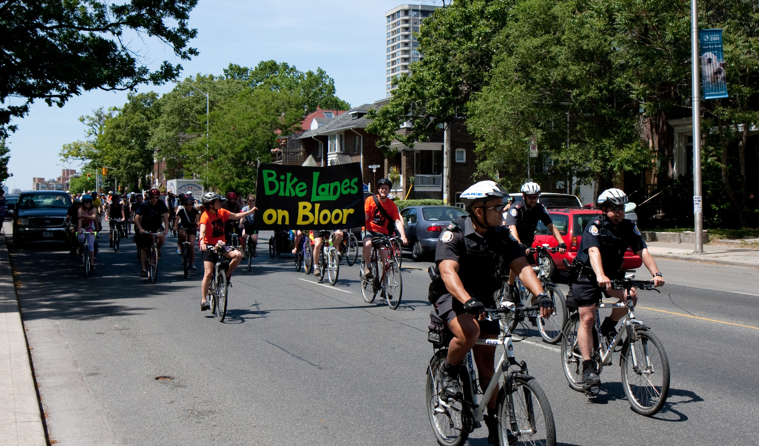 A 2010 photo of cyclists riding to advocate for bike lanes on Bloor Street in Toronto.