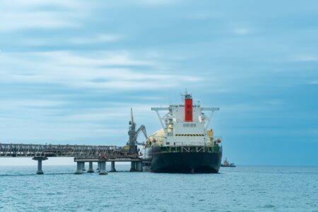LNG tanker at export facility