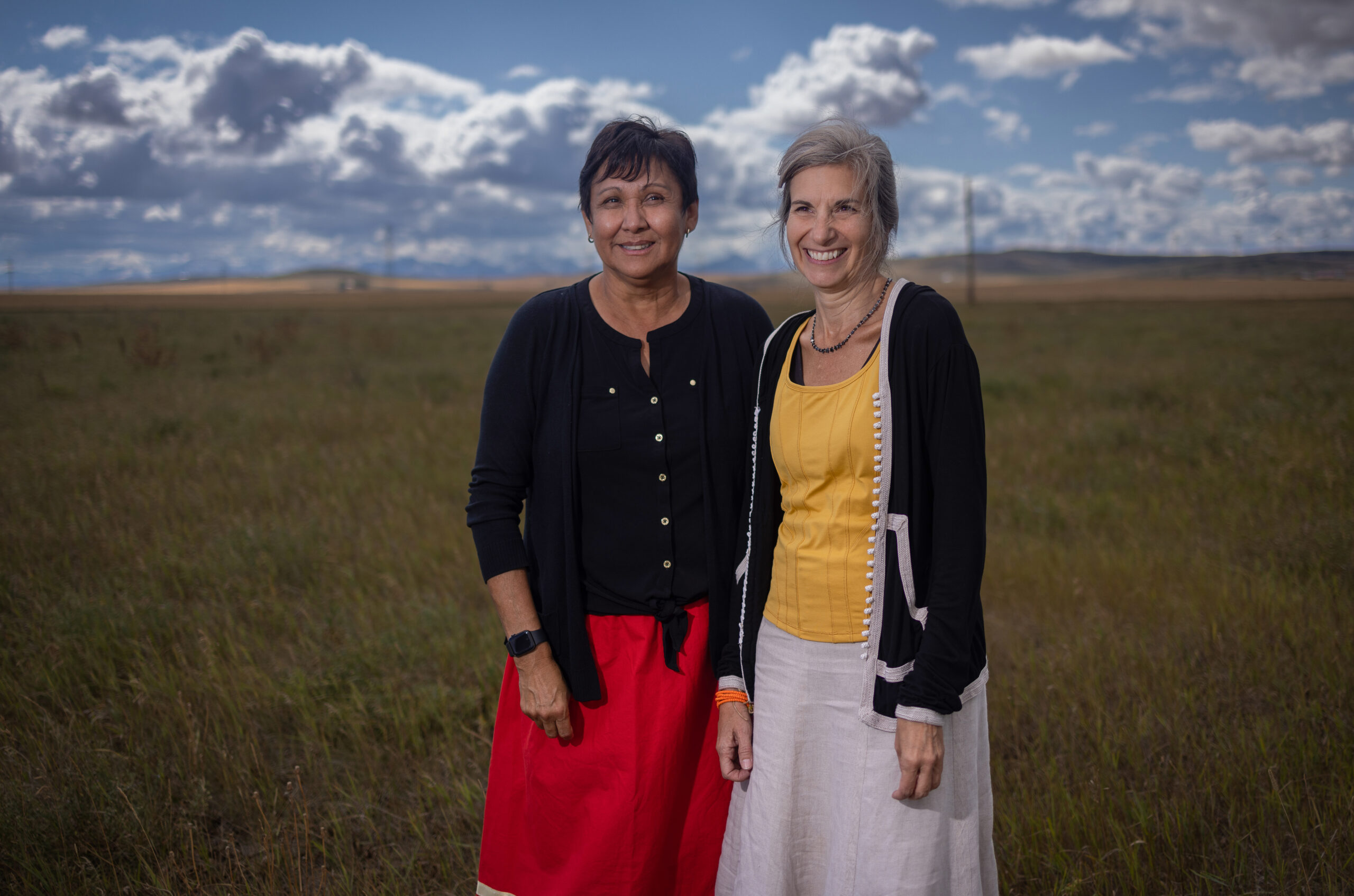 Noreen Plain Eagle, manager of Piikani Lands , left and Laura Lynes, president of The Resilience Institute.