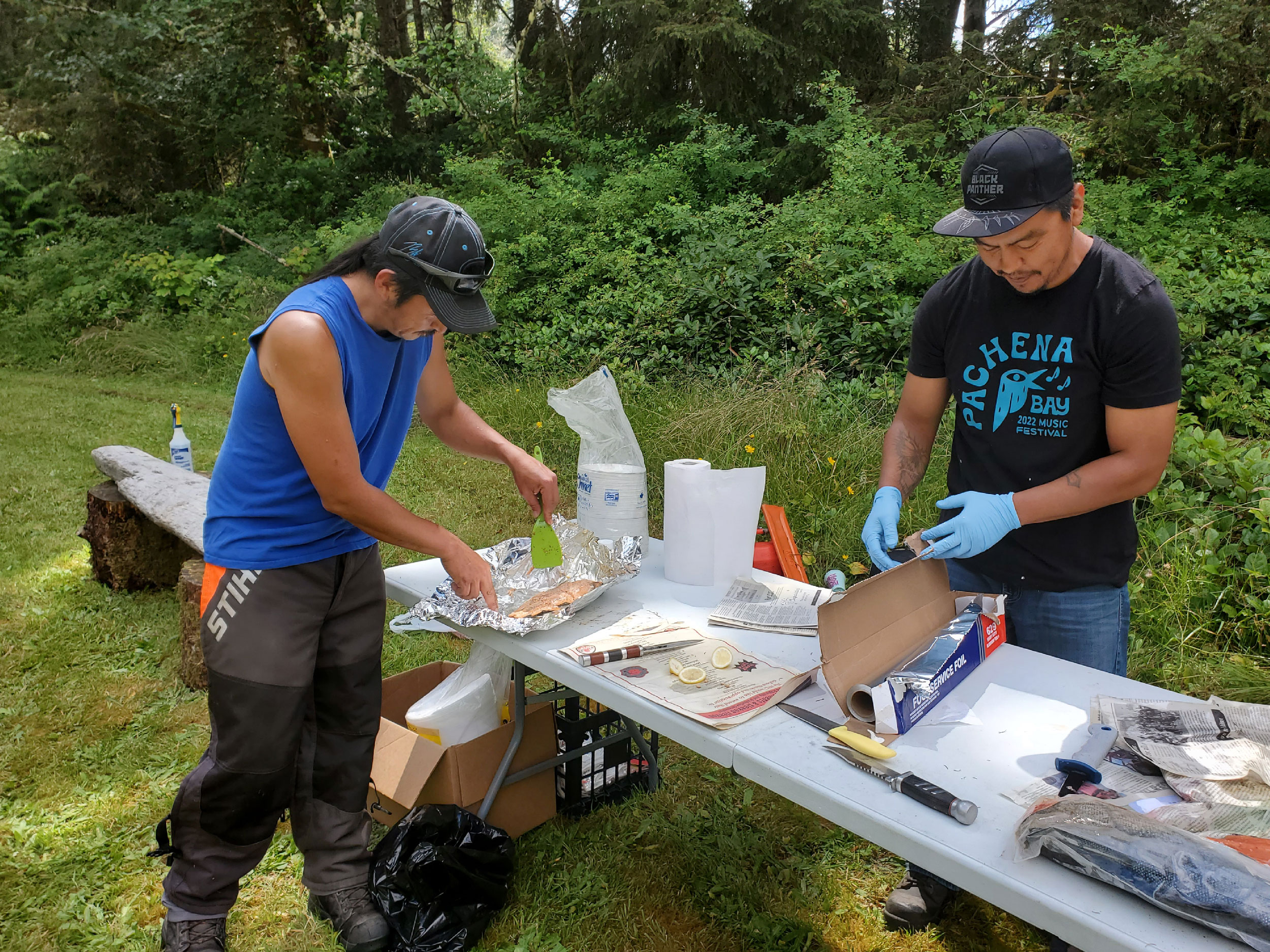 Kevin Peters (left) and Joseph Jules both work as guardians with the Huu-ay-aht First Nation.