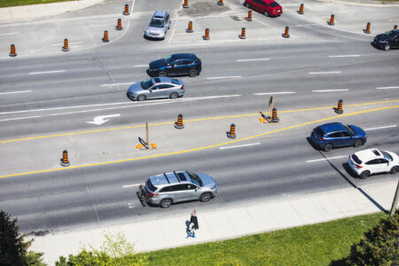 A view of the work along Hurontario and Eglinton Avenue to build the Hazel McCallion LRT in Port Credit, Mississauga and Brampton.