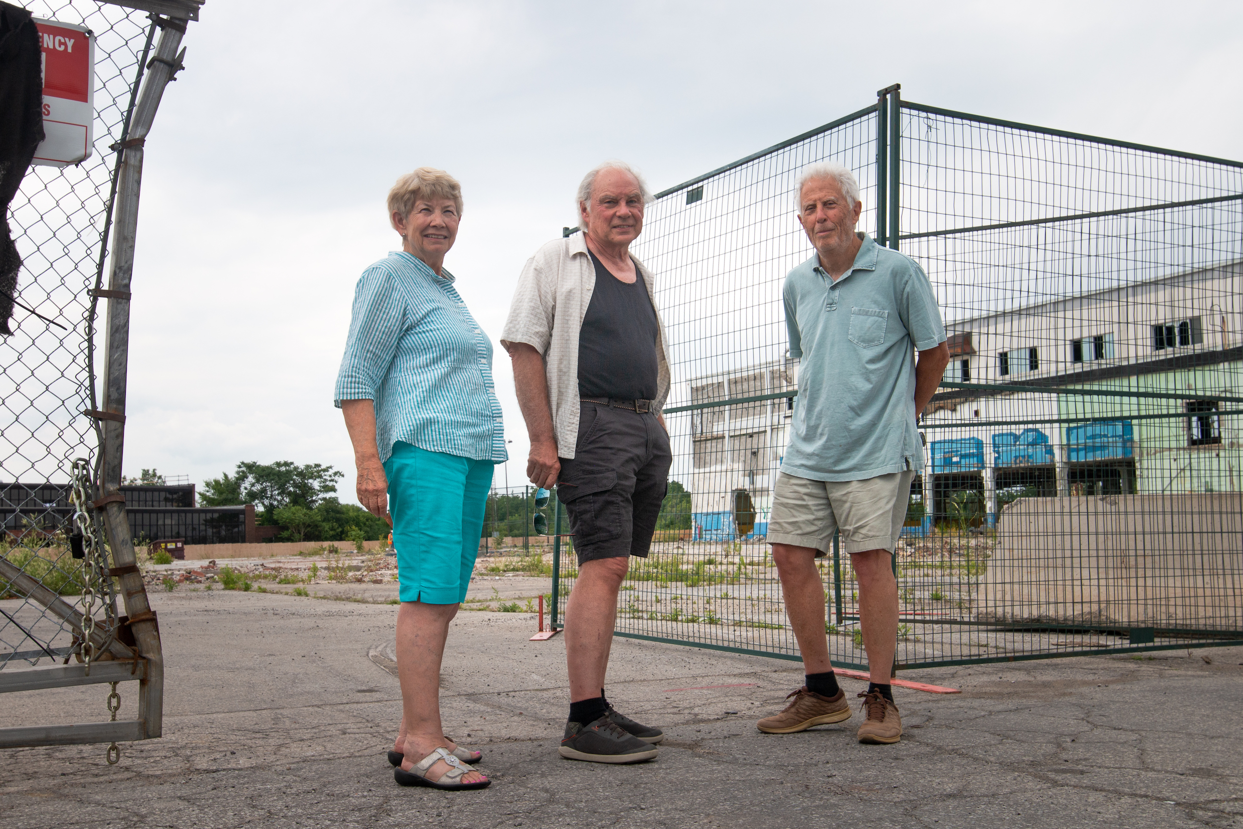Members of the Coalition for a Better St. Catharines outside a derelict former General Motors site in St. Catharines, Ont. Photo: Ramona Leitao / The Narwhal
