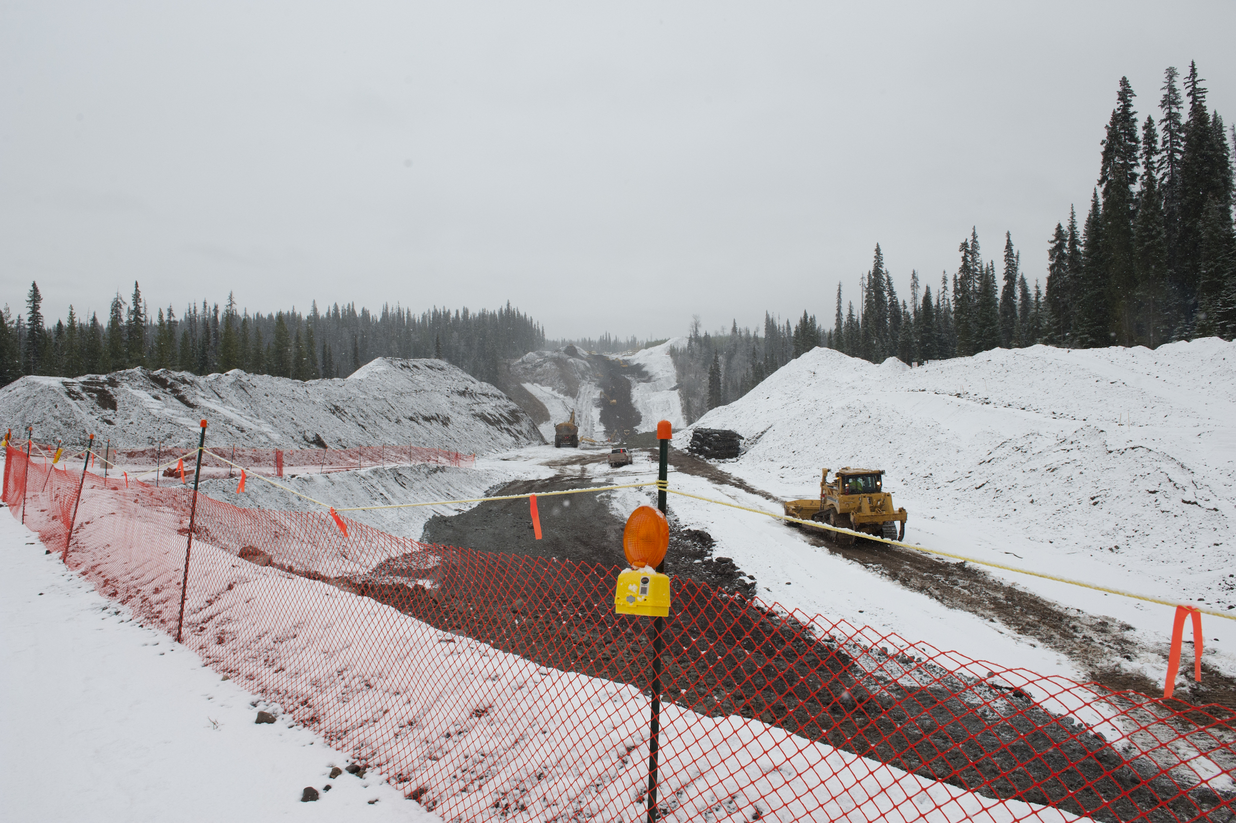 Coastal GasLink construction site. The pipeline crosses key caribou habitat.