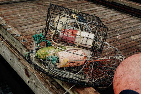 Fishing equipment in Port Renfrew, British Columbia.